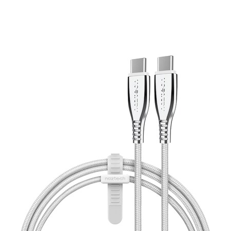 Naztech 6-Ft. Titanium USB-C to USB-C Braided Cable White 15502